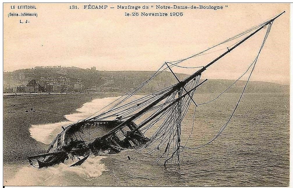 Naufrage du Notre-Dame de Boulogne à Fécamp en 1906